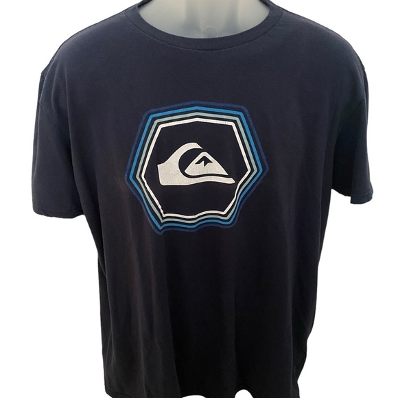 QUIKSILVER Logo Surf Tee Shirt Men L Large Regular Fit - Picture 1 of 5